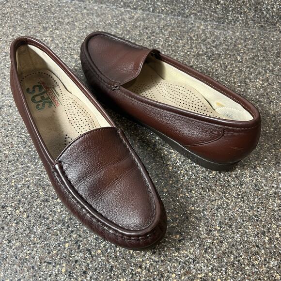 SAS Tripad Comfort Womens Sz 8 S Leather Flats Casual Brown Slip On Loafer Shoes - Picture 1 of 10